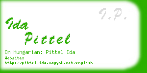 ida pittel business card